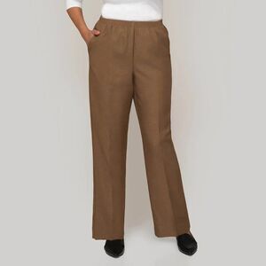 NWT Alfred Dunner Women’s Pants Size 12 Brown Textured Pull-On Classic Fit